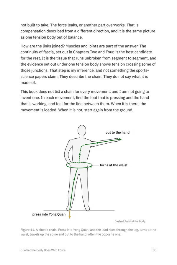 Page 88: Figure 11, a kinetic chain from Yong Quan under the foot to the opposite hand